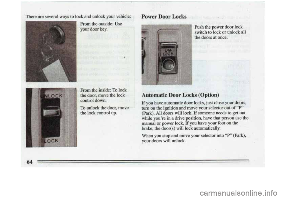 BUICK ROADMASTER 1993  Owners Manual 