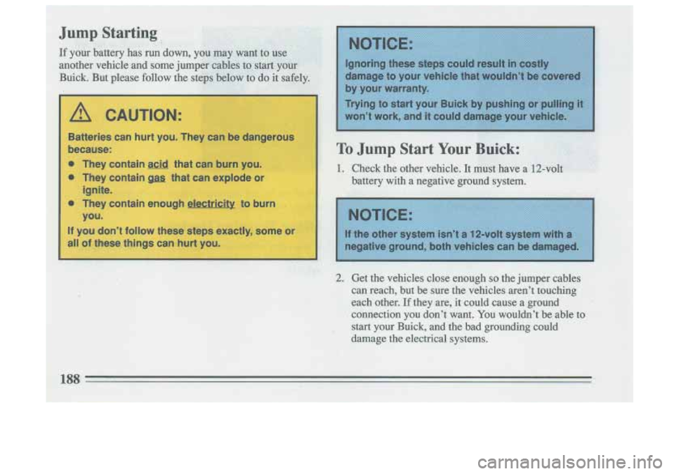 BUICK SKYLARK 1993  Owners Manual 