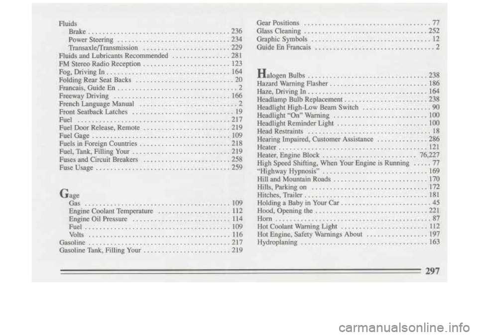 BUICK SKYLARK 1993  Owners Manual 