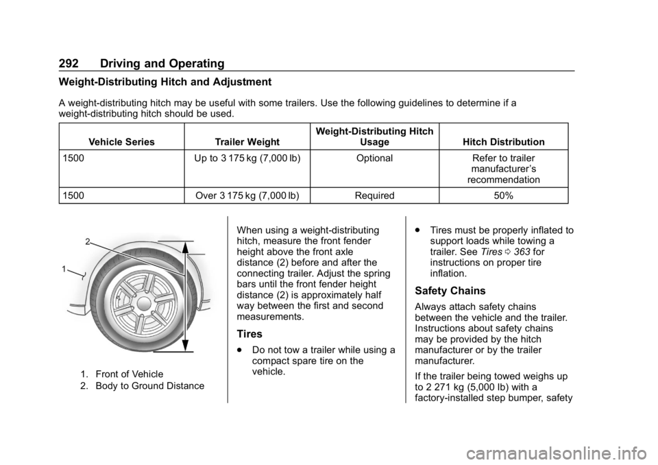 GMC SIERRA 2019  Owners Manual GMC Sierra/Sierra Denali Owner Manual (GMNA-Localizing-U.S./Canada/
Mexico-1500-11698638) - 2019 - CRC - 5/14/19
292 Driving and Operating
Weight-Distributing Hitch and Adjustment
A weight-distributin