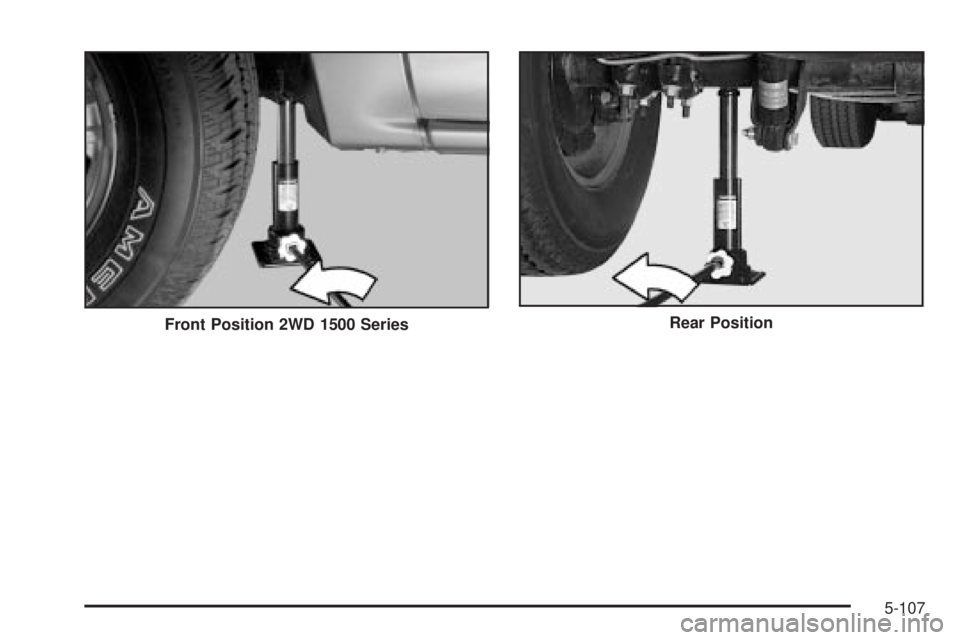 GMC SIERRA 2004  Owners Manual Front Position 2WD 1500 SeriesRear Position
5-107 