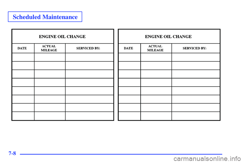 GMC SUBURBAN 1999  Owners Manual Scheduled Maintenance
7-8 
