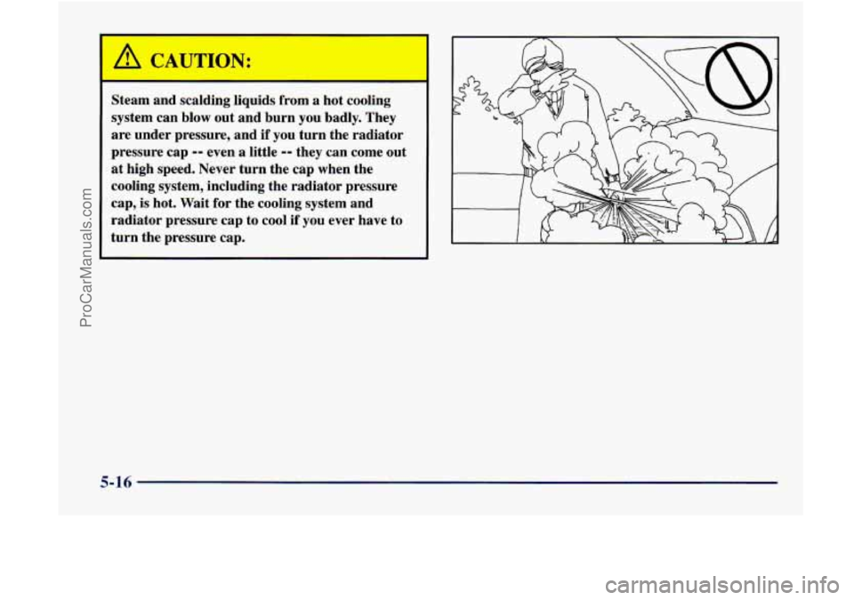 GMC ENVOY 1998  Owners Manual CAC JON: 
Steam and scalding liquids from a hot  cooling 
system  can blow  out  and  burn  you  badly.  They 
are  under  pressure,  and if  you  turn the radiator 
pressure  cap 
-- even a little --
