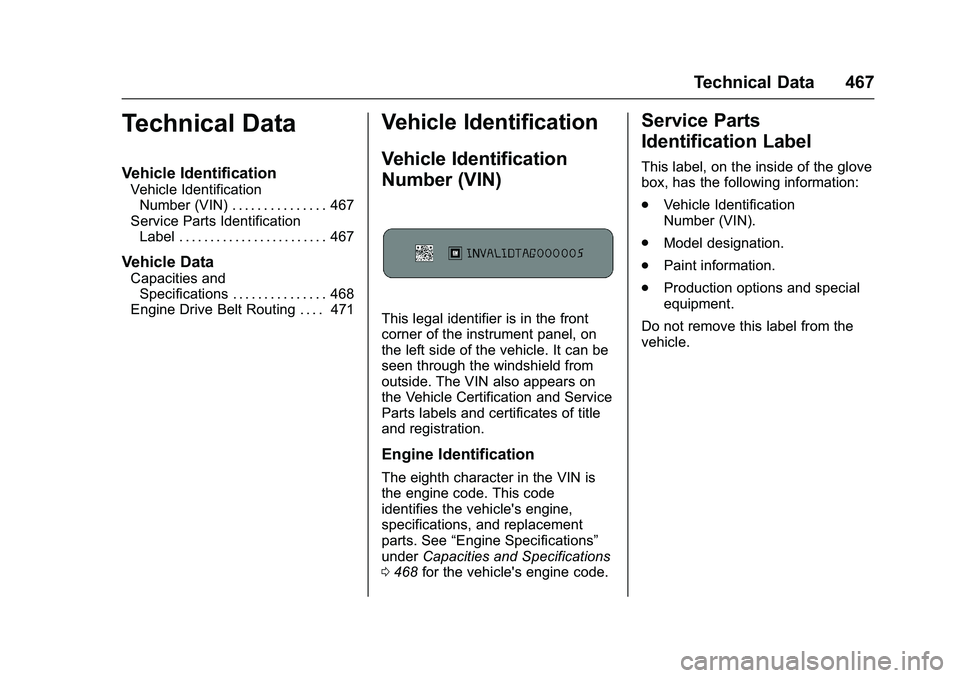 GMC SIERRA 1500 2016 Owners Manual GMC Sierra Owner Manual (GMNA-Localizing-U.S./Canada/Mexico-
9234758) - 2016 - crc - 11/9/15
Technical Data 467
Technical Data
Vehicle Identification
Vehicle IdentificationNumber (VIN) . . . . . . . . GMC SIERRA 1500 2016 Owners Manual GMC Sierra Owner Manual (GMNA-Localizing-U.S./Canada/Mexico-
9234758) - 2016 - crc - 11/9/15
Technical Data 467
Technical Data
Vehicle Identification
Vehicle IdentificationNumber (VIN) . . . . . . . .