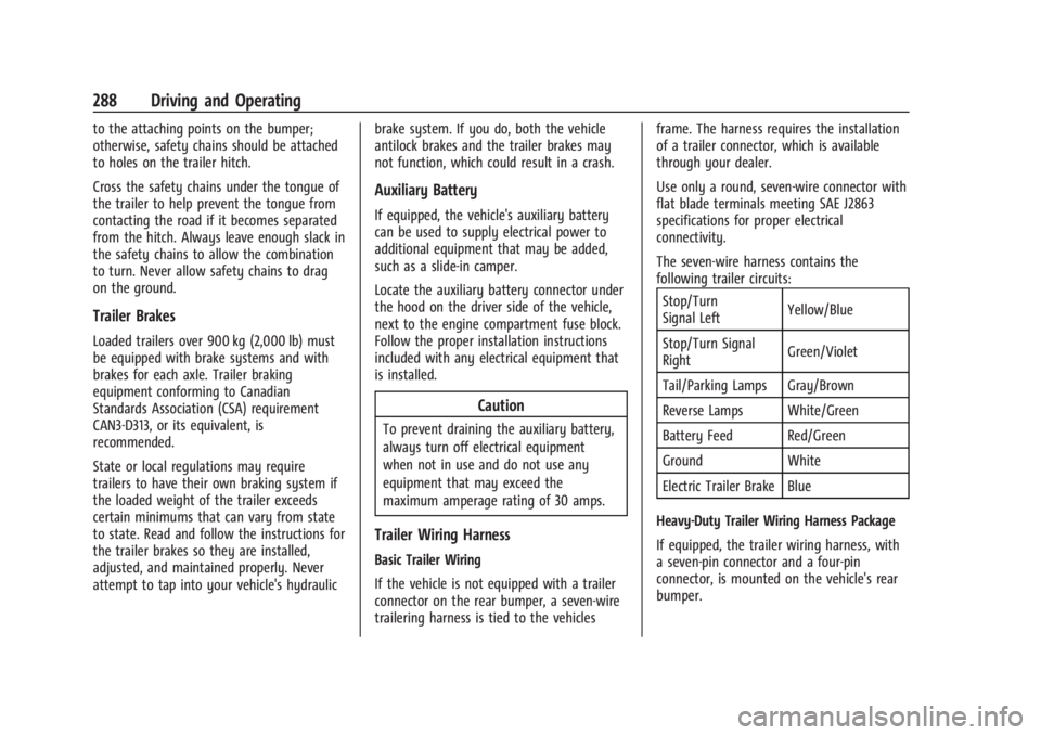 GMC SIERRA DENALI 2024  Owners Manual GMC Sierra/Sierra Denali 2500 HD/3500 HD Owner Manual (GMNA-
Localizing-U.S./Canada-16908340) - 2024 - CRC - 12/13/22
288 Driving and Operating
to the attaching points on the bumper;
otherwise, safety