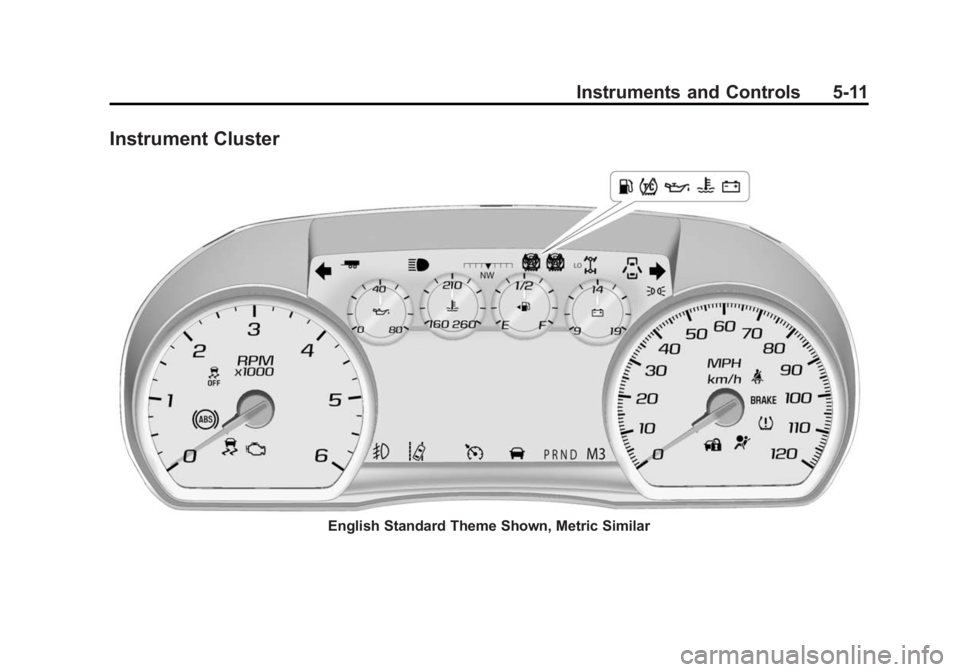 GMC YUKON DENALI 2015  Owners Manual Black plate (11,1)GMC 2015i Yukon Denali/Yukon XL Denali Owner Manual (GMNA-
Localizing-U.S./Canada/Mexico-8431504) - 2015 - CRC - 7/30/14
Instruments and Controls 5-11
Instrument Cluster
English Stan