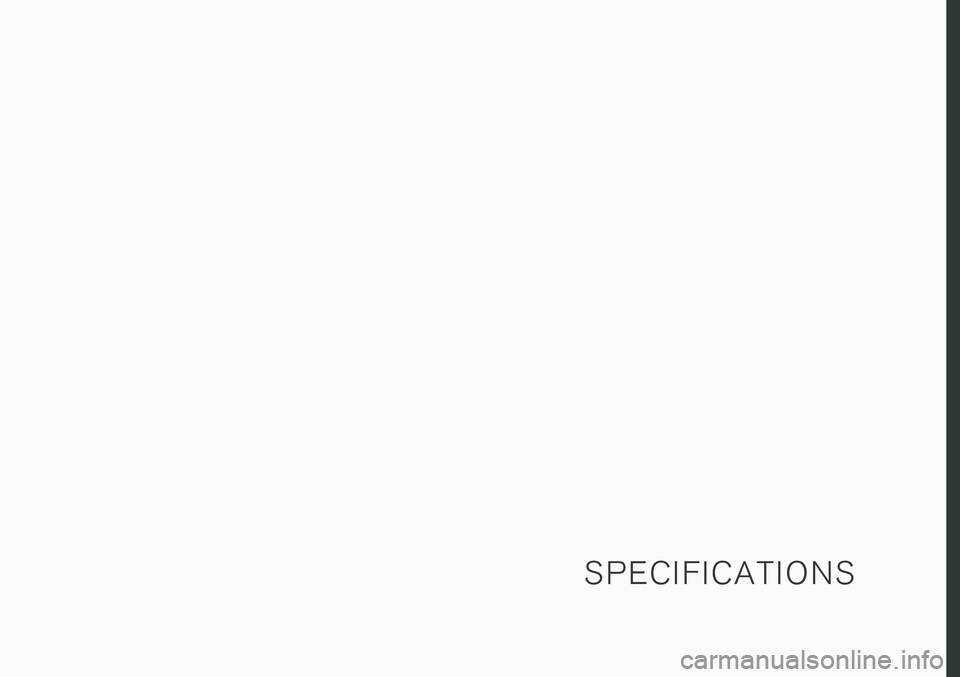 VOLVO V90 CROSS COUNTRY 2018  Owner´s Manual S P E C I F I C A T I O N S 