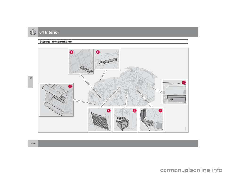 VOLVO XC90 2009  Owner´s Manual 04 InteriorStorage compartments
04108
G033089 