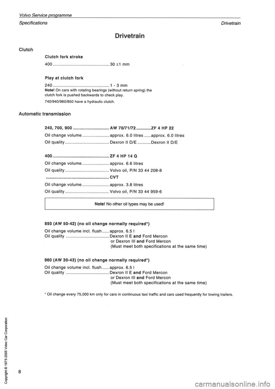 VOLVO 850 1991  Service Repair Manual 