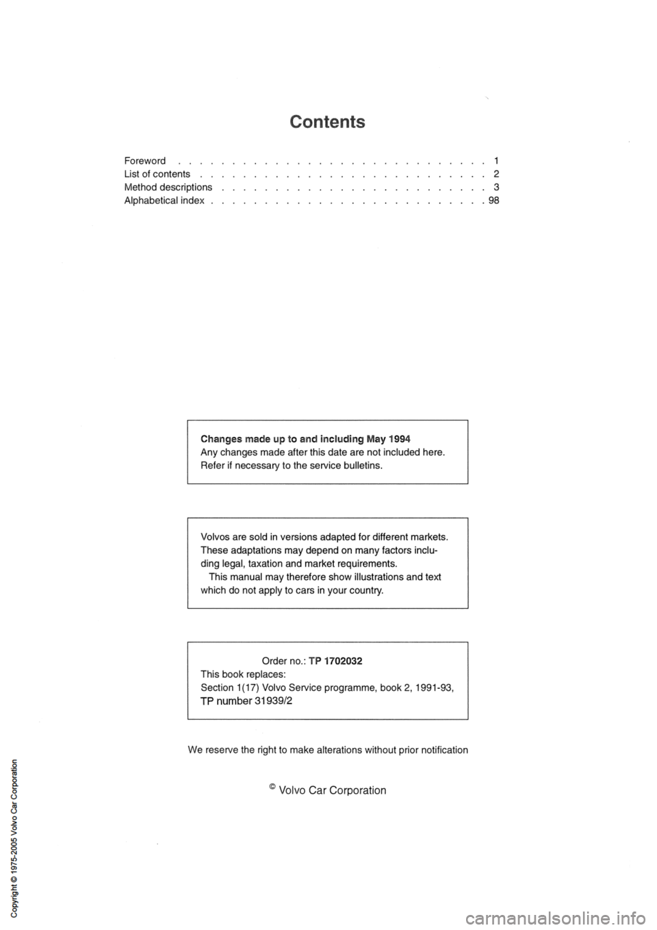 VOLVO 850 1991  Service Repair Manual 