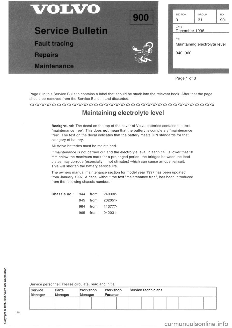 VOLVO 850 1991  Service Repair Manual 