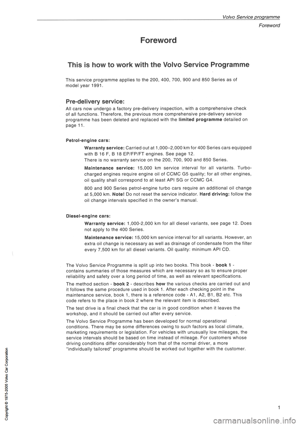 VOLVO 400 1991  Service Repair Manual 