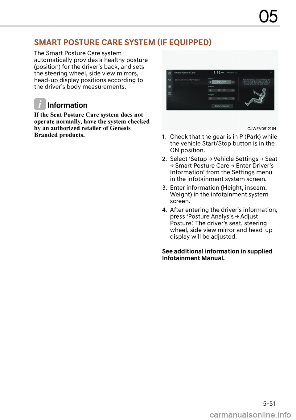 GENESIS GV60 2023  Owners Manual 5-51
05
�6�0�$�5�7��3�2�6�7�8�5�(��&�$�5�(��6�<�6�7�(�0�