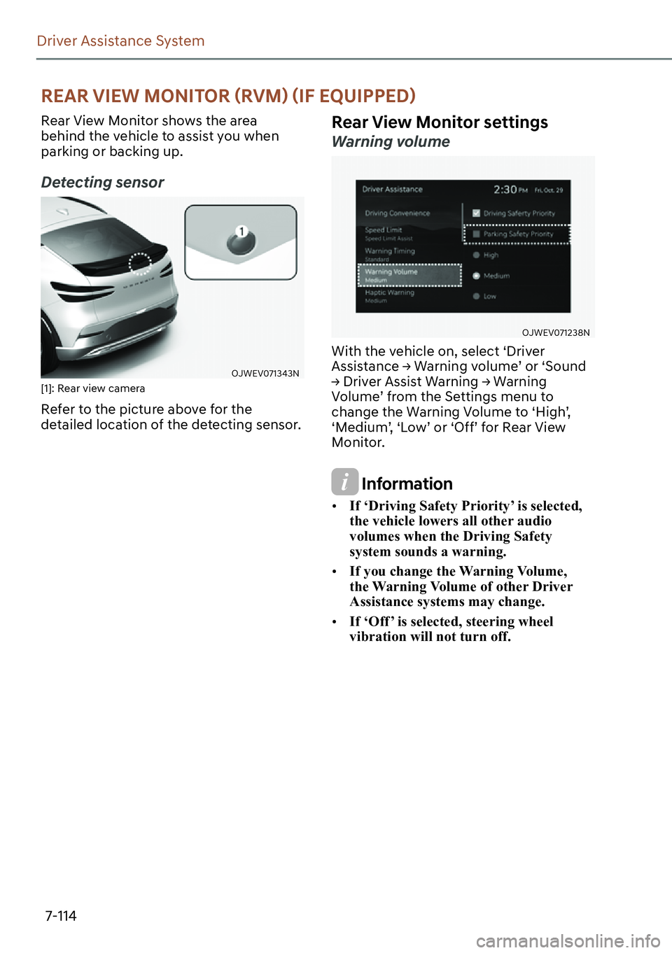 GENESIS GV60 2023  Owners Manual 7-114
Driver Assistance System
�5�(�$�5��9�,�(�:��0�2�1�,�7�2�5�