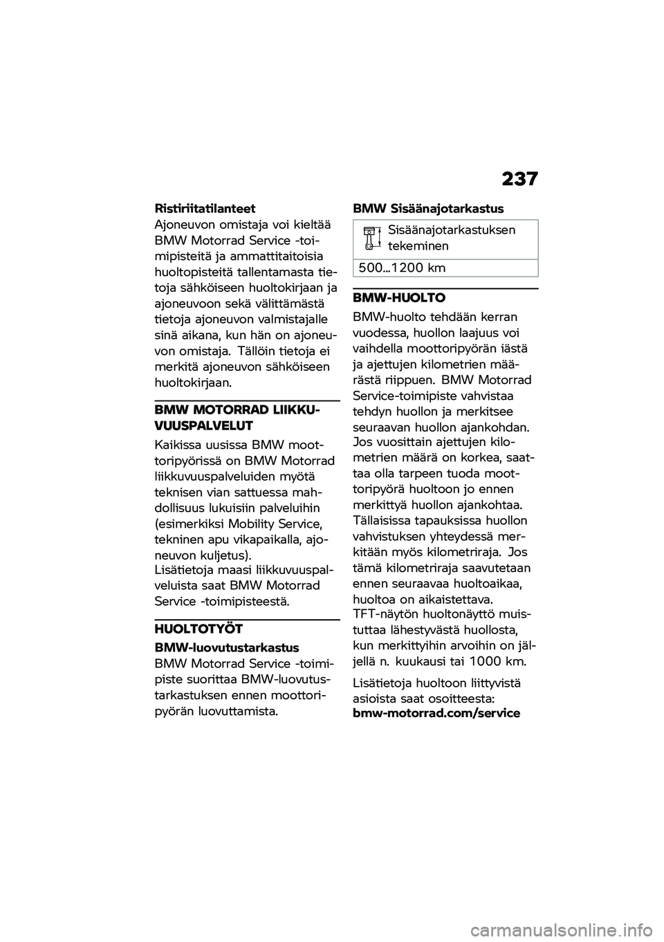 BMW MOTORRAD R 1250 RS 2020  Käsikirja (in Finnish) ��>�9
�������������*��#����
�&����\b��\f�� ������
��
 �\f�� ���\b�
��	�	��� �������
� �$�\b��\f��.�\b ������������\b���	 ��
 �
���
���