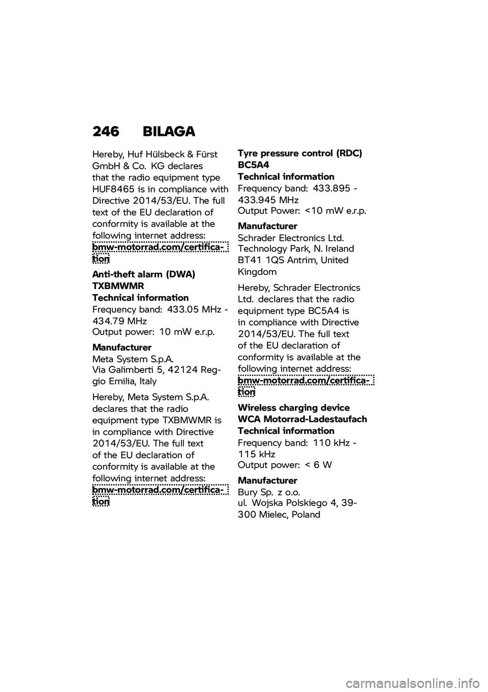 BMW MOTORRAD R 1250 RS 2021  Instruktionsbok (in Swedish) �� �8 ����
��
�2���� �!�" �2�� �2�:��
� ��� �f �.�:��
��L�� �2 �f �5�\f� �>�L �
����\b���
���\b� ��� ��\b�
��\f ��b���%���� ��!�%��2�;�.�O�H�J�E ��
 �� ��\