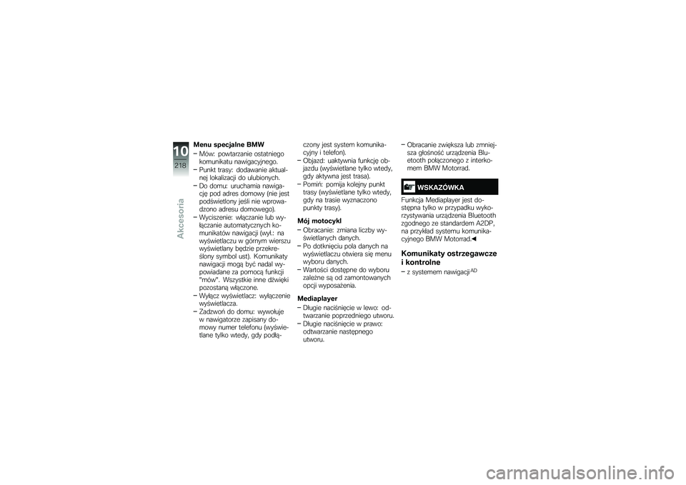 BMW MOTORRAD R 1250 RS 2018  Instrukcja obsługi (in Polish) �
�\f�
� ���\f�����
�\f �	�
�
����I �������\f���� ���������"����\b������� �����"���� ���"��
�%���� ������I �
��
������ �������&�