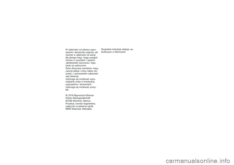 BMW MOTORRAD R 1250 RS 2018  Instrukcja obsługi (in Polish) �" �����#�\f��$�� �� ����
���\b �����%���#��\f�� � �������
��&� �������\b� ����
�&��\f���# � �����#�\f��$�� �� ���
������ ���\f��(� �