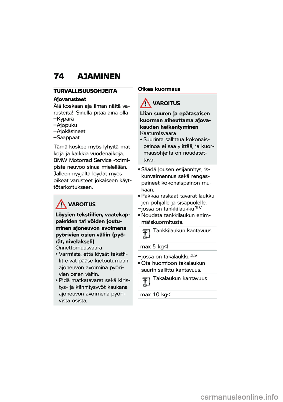 BMW MOTORRAD R NINE T URVAN G/S 2020  Käsikirja (in Finnish) �9� ��������
���H�)���������������
��
�����+�����
�J�
�	 �����
�
� �
��
 ��
��
� ��	���	 �\f�
������\b���
�V �$����
�
�
 ����	�	 �
���
 �