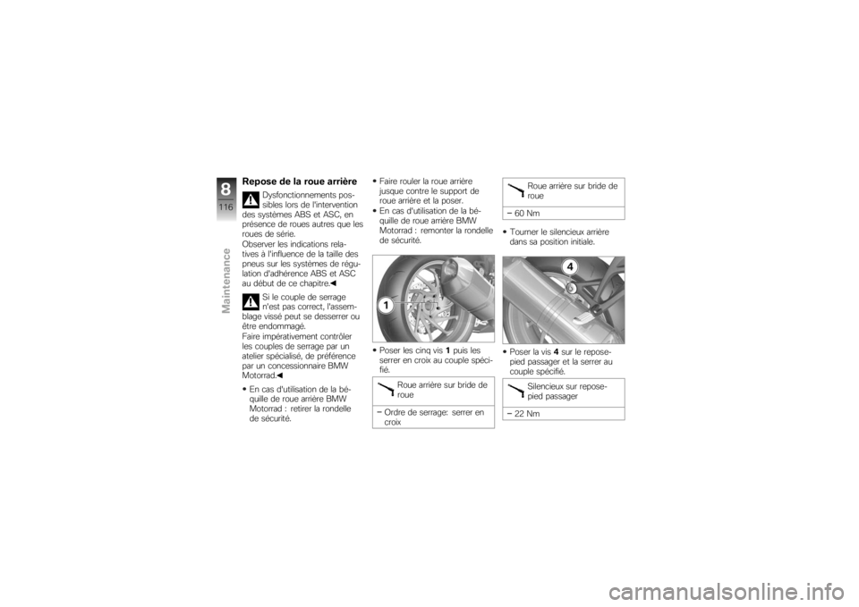 BMW MOTORRAD K 1300 R 2008  Livret de bord (in French) �:��3��� �� �� ���� �������
�;�#�����
������	��	��� ����
���"��	� ���� ��	 ������	���	�����
��	� ��#���B��	� �,��5 �	� �,�5�/�( �	�
�