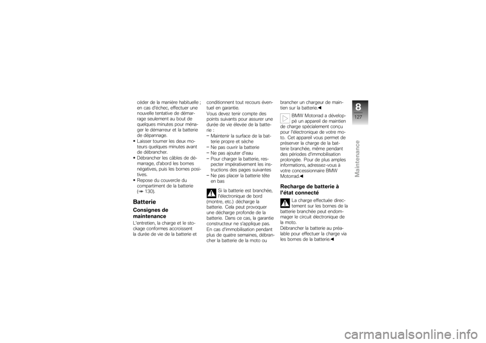 BMW MOTORRAD K 1300 R 2008  Livret de bord (in French) �
���	� ��	 �� �����B��	 ���"����	���	 �L
�	� �
�� ����
��	�
�( �	���	�
���	� ���	
�����	���	 ��	�������	 ��	 ������
����	 ��	���	��	�� ��