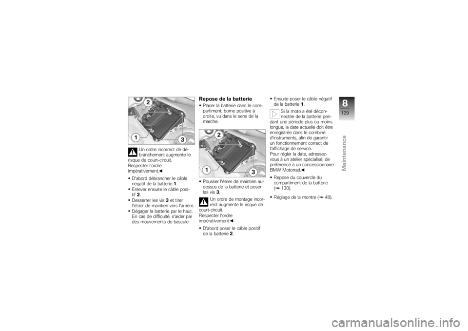 BMW MOTORRAD K 1300 R 2008  Livret de bord (in French) �)� �����	 ���
����	�
� ��	 ���
�"����
��	��	�� �����	���	 ��	
����$��	 ��	 �
������
���
����
�:�	���	�
��	� �������	
����������	��	��