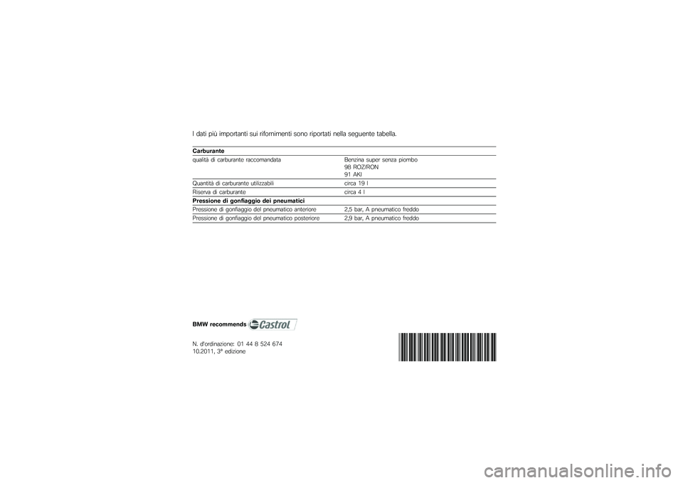 BMW MOTORRAD K 1300 R 2011  Libretto di uso e manutenzione (in Italian) �  �	��� �(��6 ���(�\b������ ��
� ����\b�����
��� ��\b��\b ���(�\b����� ��
��� ��
��
�
���
 ���$�
����
��
���
��
���
��
�����- �	� ����$�