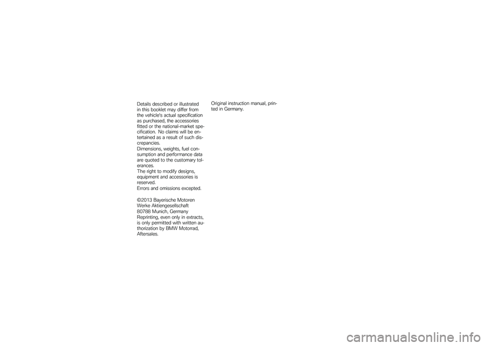 BMW MOTORRAD K 1300 S 2013  Riders Manual (in English) ���
��	�� ����
��	��� �� �	�����
���
���	�\f �
�\b�	� ����#���
 ���! ��	���� �����
�\b� ���\b�	�
���$� ��
�
��� ����
�	��	�
��
�	��\f�� ����