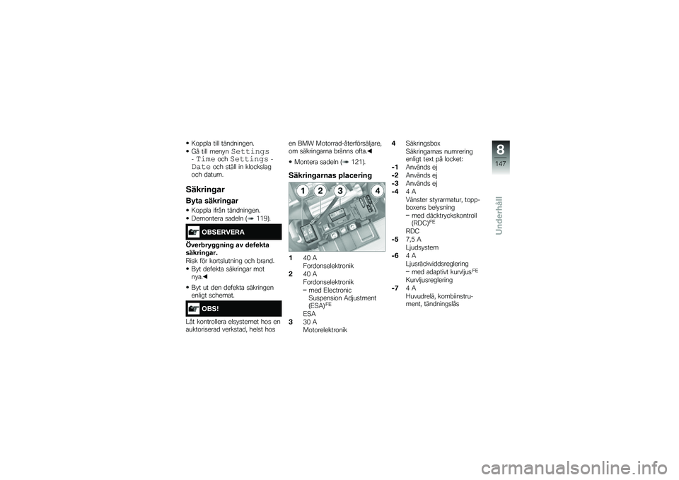 BMW MOTORRAD K 1600 GTL 2014  Instruktionsbok (in Swedish) �7�\f�%�%��\b ���� ����
�������
�� ���� ���� ��
�������������\f���
���������%����\f�� �
���� �� ���\f���
��\b��\f�� �
�\b����
�5�