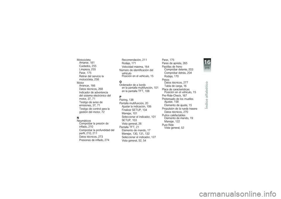 BMW MOTORRAD F 750 GS 2018  Manual de instrucciones (in Spanish) ������������+�
��	�	��	�" �/�1�/
�9�
�������" �:�3�3
�$��
���� ��" �:�3�3
���	��	�" �/�8�3
�=����	��	 ��� ���	����� ���
�����������" �:�3�1
����