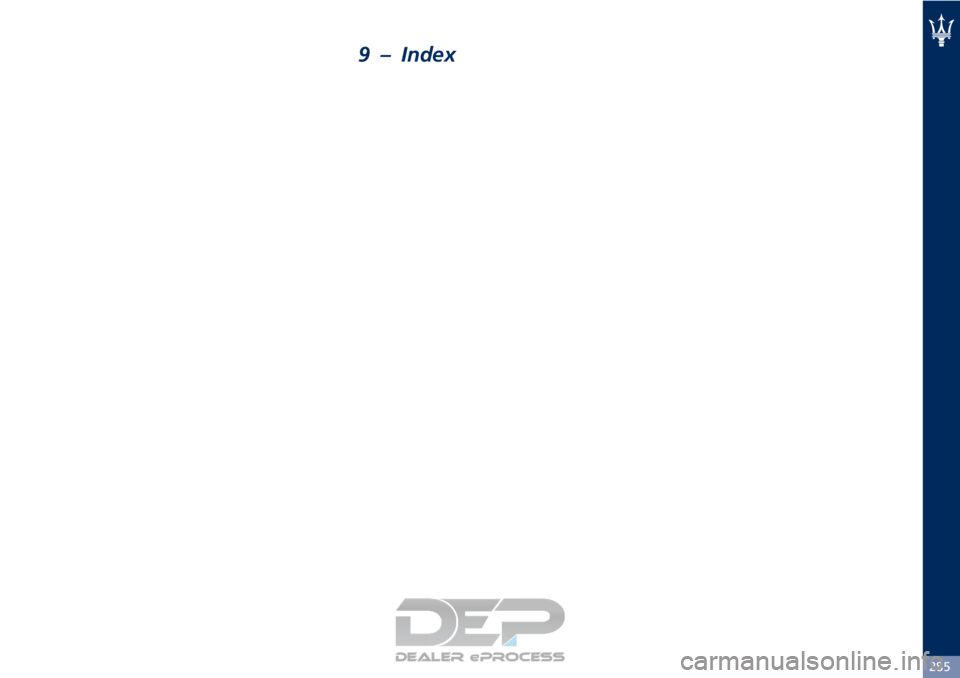 MASERATI GRANTURISMO CONVERTIBLE 2019  Owners Manual 9 – Index
285  