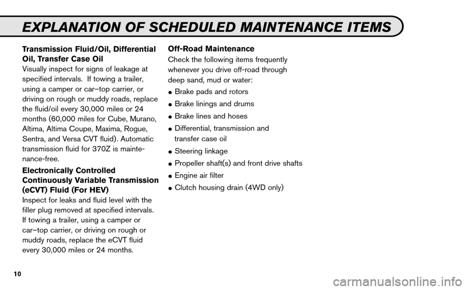 NISSAN VERSA HATCHBACK 2009 1.G Service And Maintenance Guide 