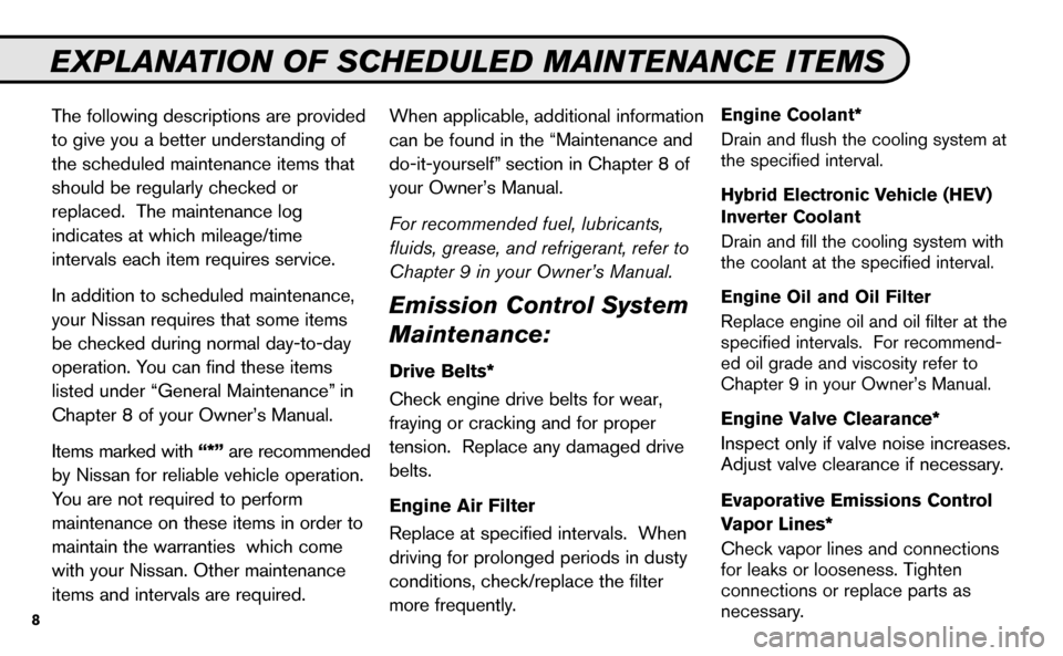 NISSAN VERSA HATCHBACK 2009 1.G Service And Maintenance Guide 