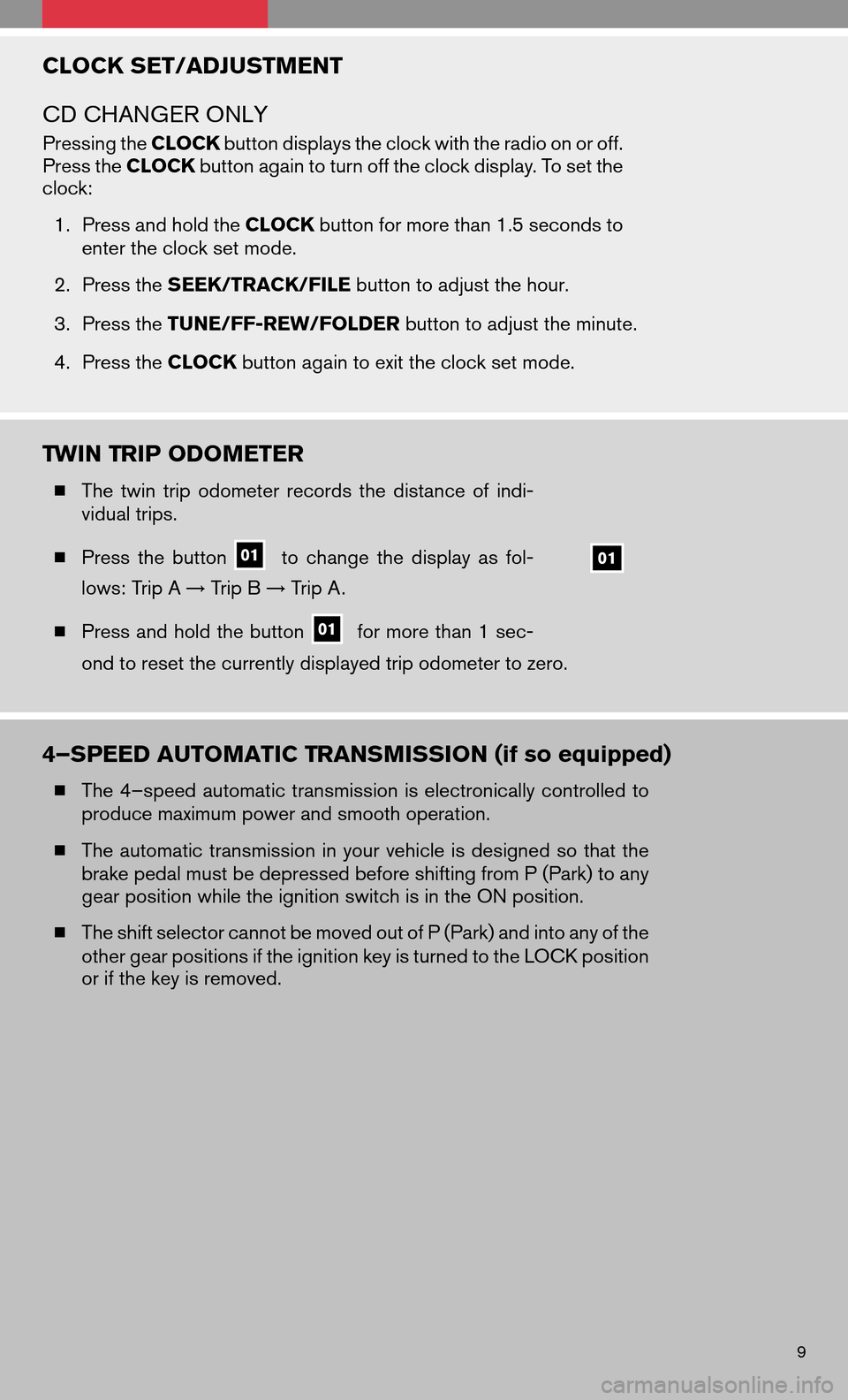 NISSAN VERSA HATCHBACK 2009 1.G Quick Reference Guide 
