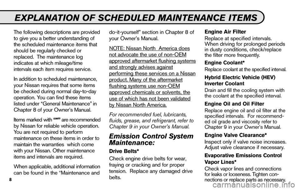NISSAN VERSA HATCHBACK 2010 1.G Service And Maintenance Guide 