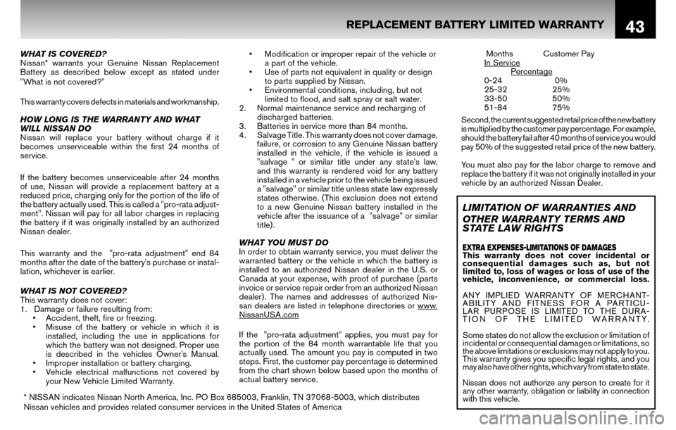 NISSAN VERSA 2010 1.G Warranty Booklet 