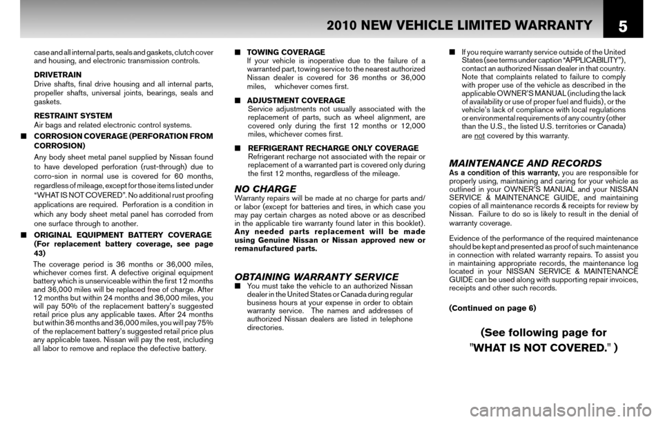 NISSAN CUBE 2010 3.G Warranty Booklet 