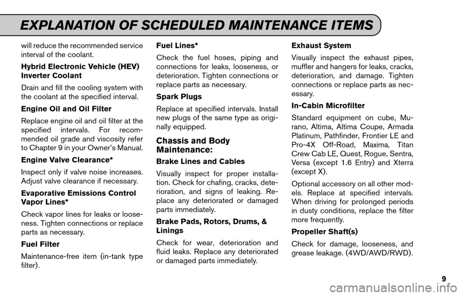 NISSAN XTERRA 2011 N50 / 2.G Service And Maintenance Guide 