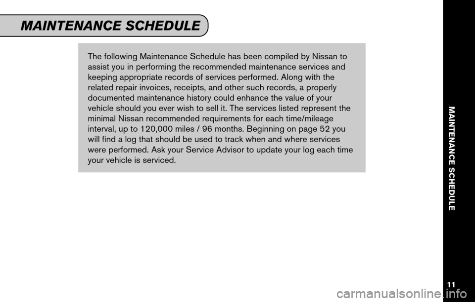 NISSAN XTERRA 2011 N50 / 2.G Service And Maintenance Guide 