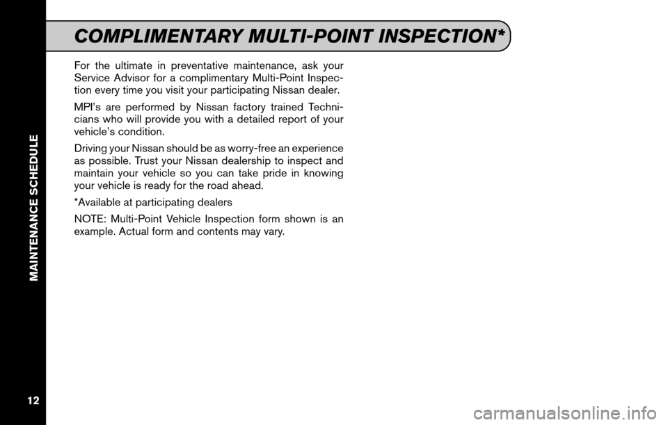 NISSAN XTERRA 2011 N50 / 2.G Service And Maintenance Guide 