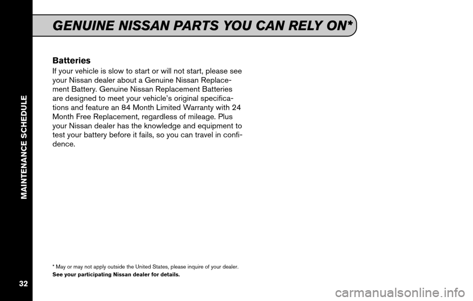 NISSAN XTERRA 2011 N50 / 2.G Service And Maintenance Guide 
