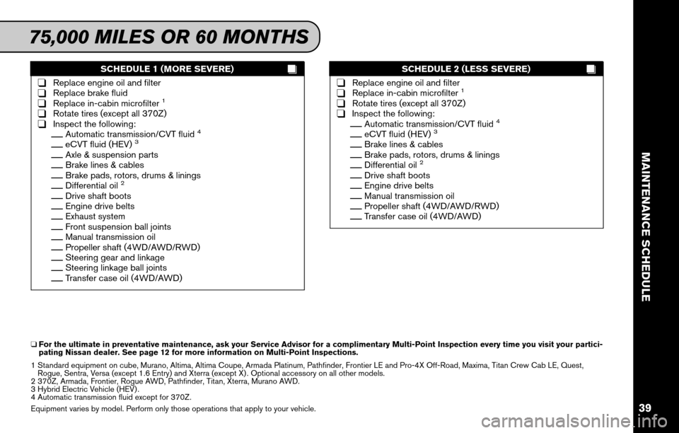 NISSAN XTERRA 2011 N50 / 2.G Service And Maintenance Guide 