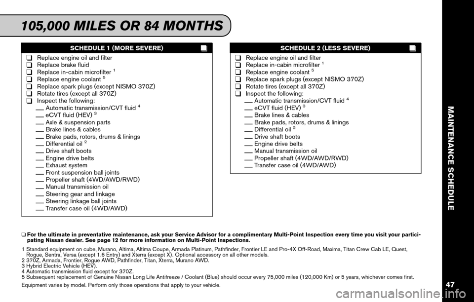 NISSAN XTERRA 2011 N50 / 2.G Service And Maintenance Guide 