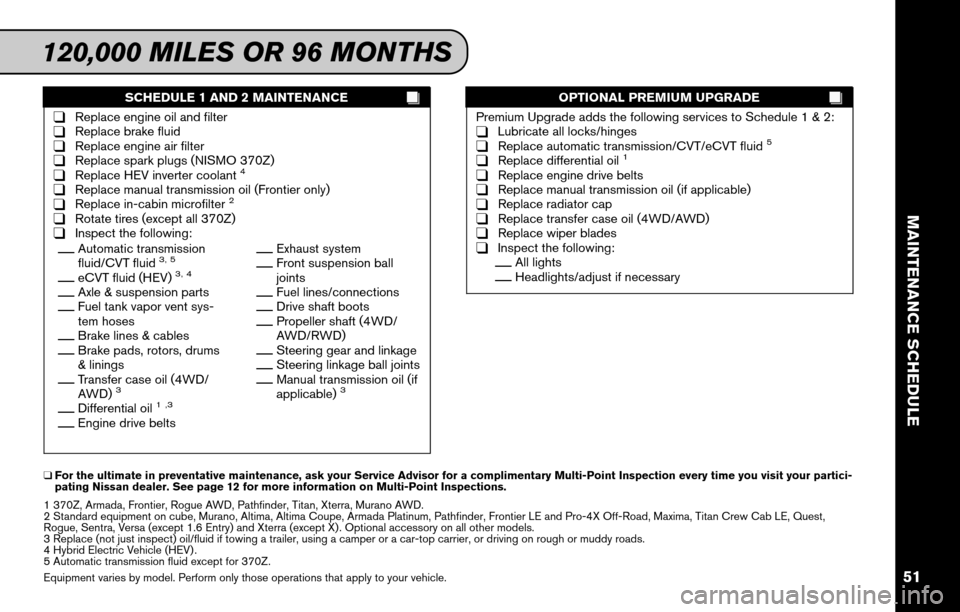 NISSAN XTERRA 2011 N50 / 2.G Service And Maintenance Guide 