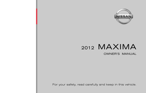 2012 NISSAN MAXIMA Owners Manual