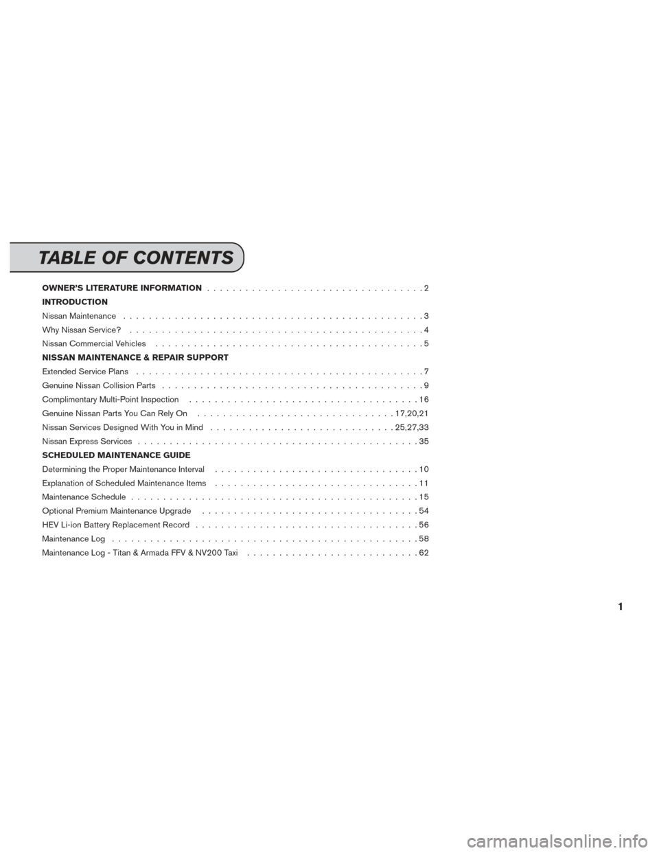 NISSAN GT-R 2014 R35 Service And Maintenance Guide OWNER’S LITERATURE INFORMATION..................................2
INTRODUCTION
Nissan Maintenance ...............................................3
Why Nissan Service? ............................... NISSAN GT-R 2014 R35 Service And Maintenance Guide OWNER’S LITERATURE INFORMATION..................................2
INTRODUCTION
Nissan Maintenance ...............................................3
Why Nissan Service? ...............................