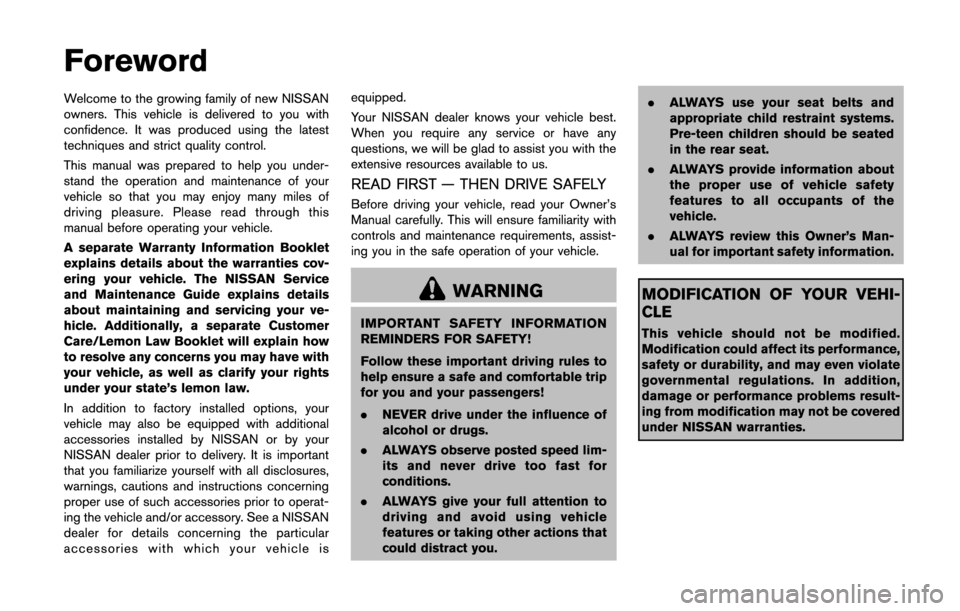 NISSAN CUBE 2014 3.G Owners Manual 