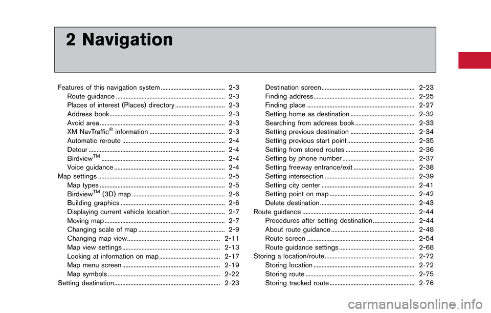 NISSAN GT-R 2014 R35 Multi Function Display Owners Manual 2 Navigation
Features of this navigation system ........................................ 2-3Route guidance .................................................................... 2-3
Places of interest ( NISSAN GT-R 2014 R35 Multi Function Display Owners Manual 2 Navigation
Features of this navigation system ........................................ 2-3Route guidance .................................................................... 2-3
Places of interest (