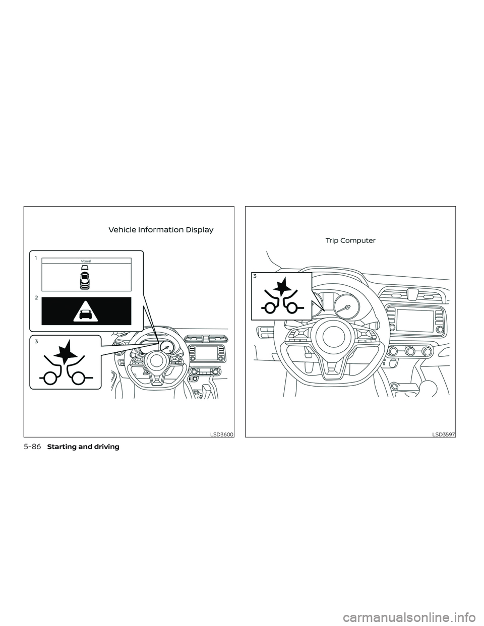NISSAN VERSA NOTE 2020  Owner´s Manual LSD3600LSD3597
5-86Starting and driving 
