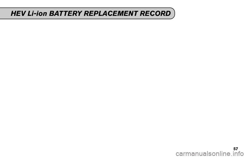 NISSAN GT-R 2015 R35 Service And Maintenance Guide HEV Li-ion BATTERY REPLACEMENT RECORD
57 